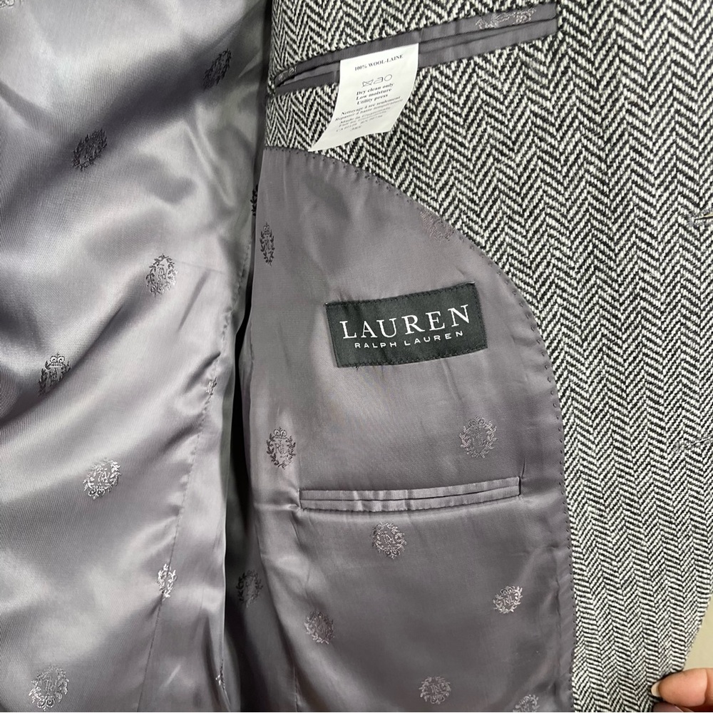 New ~ Lauren Ralph Lauren Men’s 100% Wool Herringbone Classic Fit Coat Size 38S - Picture 15 of 16